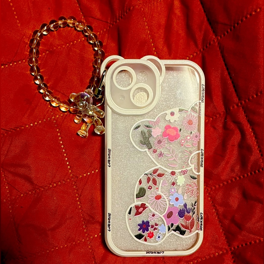 Iphone 13 bear chain case